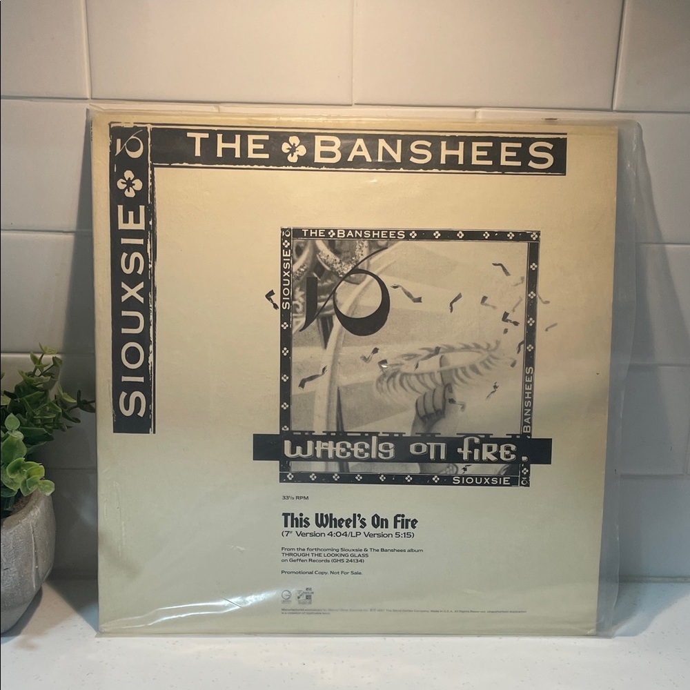 Vintage Siouxsie and the Banshees Wheels On Fire Vinyl Record Promotional Copy